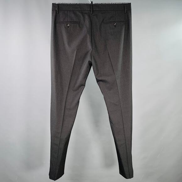 DSQUARED2 Size 38 Grey Black Checkered Wool Raw Edge Dress Pants - Picture 3 of 8